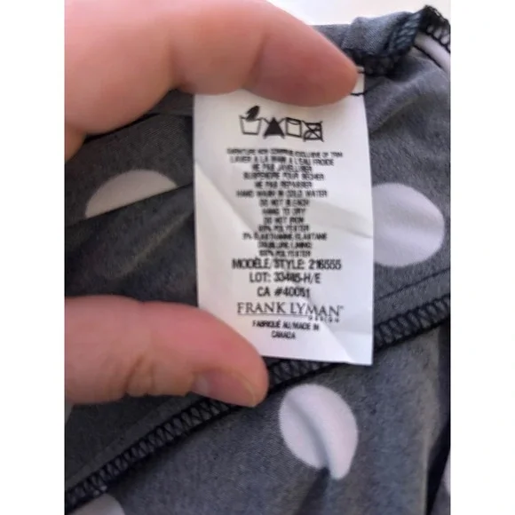 Designer Vintage 8 Black Polka Dot Dress Sleeveless Ruffle Frank Lyman dress - Picture 9 of 10